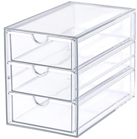 SUMTree Organisateur de Tiroirs Boîte de Rangement en Acrylique - 3 tiroirs