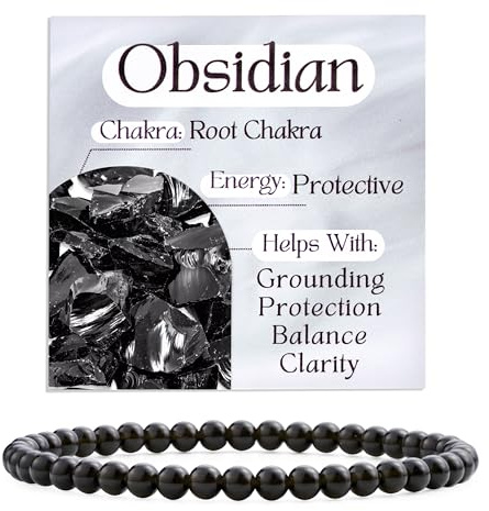 Bivei Braccialetto di Cristallo per Donna 4mm Perle Pietra Semipreziosa Naturale Elastico Estensibile Gioiello Regalo Yoga