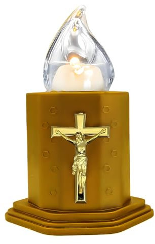 WARM RAY Candele a LED per cimiteri e chiese candele a batteria con effetti fiamma oscillante resiste pioggia sole durata 210 giorni (ORO)