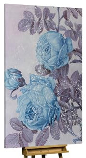 KunstLoft Ölgemälde 'Blue Storm' 180x120cm | Original Handgemalte Gemälde | Shabby Chic | Blau | Leinwand-Bild Ölgemälde einteilig groß | Modernes Kunst Ölbild