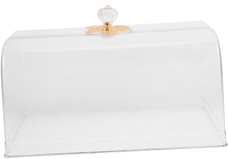 Holibanna Copertura Trasparente Rettangolare Per Torta Coperchio Protettivo Riutilizzabile Per Vassoio Dolci e Pane Design Stabile Con Maniglia Piccola Pratico e Facile Da Pulire