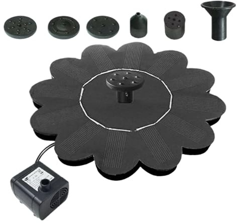 Solar Bird Bather Fountain Flower Shape Solar Fountain Water Fountain Garden Villa Standing Water Fountain Designed for Gardens, Ponds and Aquariums.