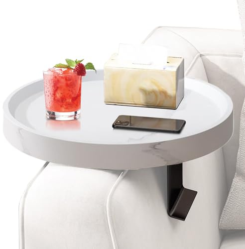 Sghtil Bandeja para Sofá,Bandeja Mesa Portavasos para Sillón | Soporte Ajustable para Vasos Teléfono Mando Comida Bebida en Salón Dormitorio Butaca Mesilla