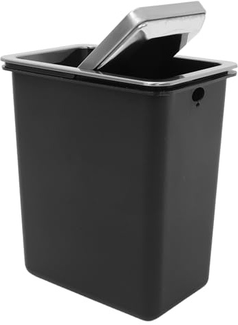 MOTHNUR Cestino Incasso da Banco con Coperchio Oscillante in Acciaio Pattumiera Integrata da Cucina con Coperchio Recessed per Ordinato e Funzionamento Silenzioso