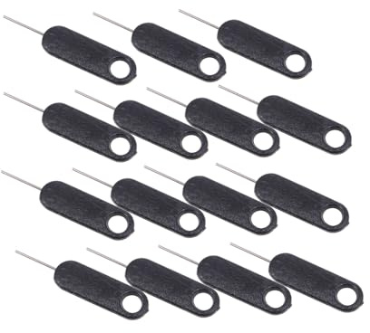 BETOOKY Set da 15 Pezzi Estrattore per Scheda Sim in Lega di Alluminio Nero Alta Resistenza per Smartphone e Tablet Accessori per Cellulari