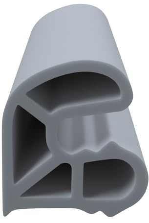 DIWARO® Stahlzargen-Dichtung SZ133 | weiß oder grau | 5 lfm für Haus- und Innentüren. Zum Schallschutz und abdichten der Tür. Bestehend aus TPE (Thermoplastischen Elastomer) (grau)