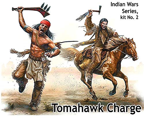 Master Box Ltd. MB35192 Figurine Tomahawk Charge.Indian Wars Series, kit n° 2