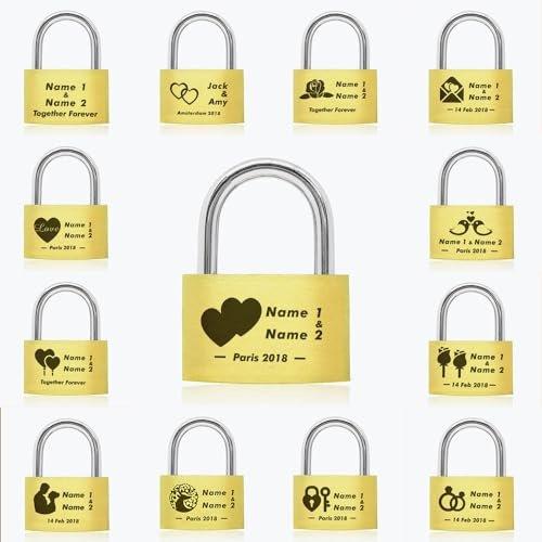 Personalised Engraved PadlockWedding | Annivesary Gift | Present Love Lock Comes in Gift Box Hand Finished in UK(Double Hearts)