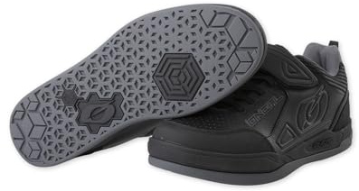 O'NEAL | Scarpe Mountain Bike | MTB Downhill Freeride | Vegan | Super Grip Outsole, Mesh Ventilation | Sender Flat Shoe | Adulto | Nero | Taglia 41