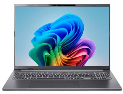 Acer Aspire 16 I PC Portable 16 WUXGA I Copilot+ PC I Snapdragon X Plus X1-26-100 (IA) I 16Go RAM I 512Go SSD I Qualcomm Adreno I Autonomie XL I Windows 11 I Clavier FR AZERTY I Gris I A16-11M-X39Z