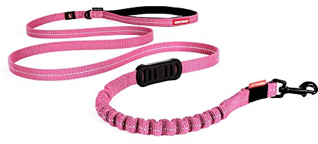 EzyDog Zero Shock LITE Dog Leash - Shock Absorbing Bungee Leash for Dogs That Pull or Excite - Dual Handle and Reflective for Medium, or Small Dogs (72, Pink)