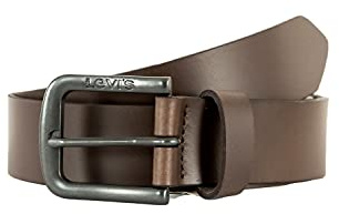 Levi's Herren Gürtel Harness Buckle aus Leder mit Logo, Braun (Brown), 110 cm