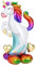 Amscan 4242711 - Folienballon Einhorn, Größe ca. 130 cm, mehrfarbiger AirLoonz-Ballon, mit Helium oder Luft befüllbar, Geschenk, Dekoration, Kindergeburtstag, Magic Unicorn