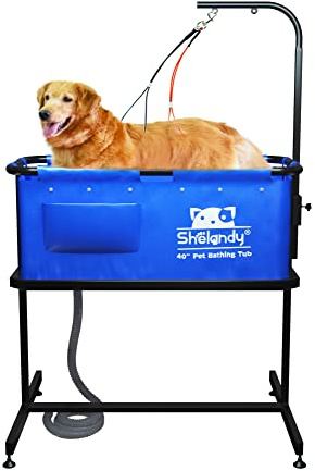 SHELANDY Baignoire pour animal domestique 101,6 cm | Toilettage pour chien et chat