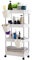 DOEWORKS Carrelli Portaoggetti con Tazze Appese Carrello Cucina a 4 Ripiani, Organizer Carrello Scaffale con Ruote per Cucina Bagno Ufficio, Bianca