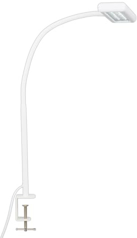 BRILONER Leuchten - LED Klemmleuchte, Tageslicht Klemmlampe, Schreibtischlampe inkl. Kabelschalter, dreh- und schwenkbar, Bürolampe 7,5 Watt, 800 Lumen, Weiß, 805x230x40mm (LxBxH) 2604-016