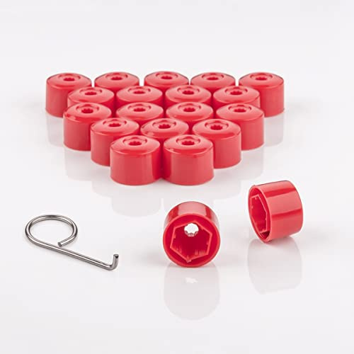 LST 20x Sechskant Radschraubenkappen Abdeckkappen Set 17 mm rot