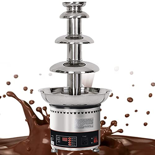JINTAOMA Fuente De Chocolate De 4-7 Niveles, MáQuina De Chocolate De FusióN EléCtrica Olla De Fondue De Chocolate De Acero Inoxidable, FáCil De Montar para La Boda De La Fiesta De CumpleañOs,4floors