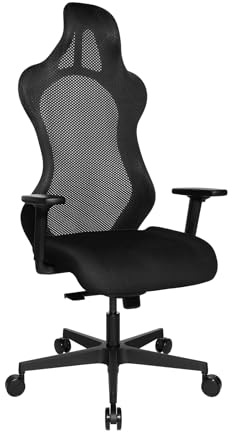 TOPSTAR Sitness RS Sport Bürodrehstuhl, Gamingstuhl, Stoff, schwarz | Made in Germany | Ergonomisch | höhenverstellbar | Geprüfte Sicherheit nach GS-Intertek