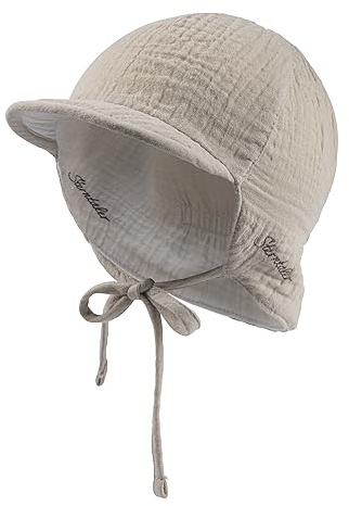 Sterntaler Schirmmütze Nacken Wende - Jungen Mütze zum Wenden mit kleinem Nackenschutz - UV-Schutz 50 Sonnenhut zum Binden - Baby und Kinder Kopfbedeckung aus Musselin (Bio)