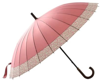 FENBNMK Taschenschirme Holzgriff, winddicht, japanischer Stil, klassischer Stab-Hochzeitsstockschirm for Outdoor-Indoor-Reisen, robust, langlebig, Sonne und Regen Regenschirme (Size : Pink)