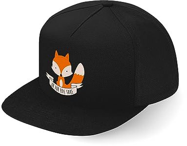Lauthings Oh for Fox Sake Fullcap Konst Platt Bill Snapback Keps, Svart, one size