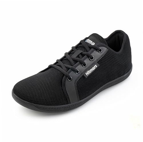 Hitmars Scarpe Barefoot Uomo Donna Trail Running Minimaliste Piedi Nudi Palestra Scarpe Ginnastica Trekking Sneaker Leggero Fitness Antiscivolo Unisex Nero 1 Size 44
