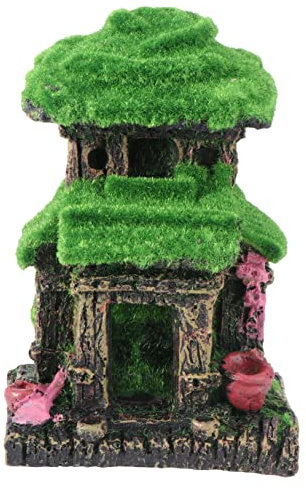 minkissy Château d'aquarium, cabane à Poissons, Petite Maison de Poisson Artificielle pour Aquarium, Maison pour Aquarium, décoration d'aquarium, cabane en rondins, cichlidés