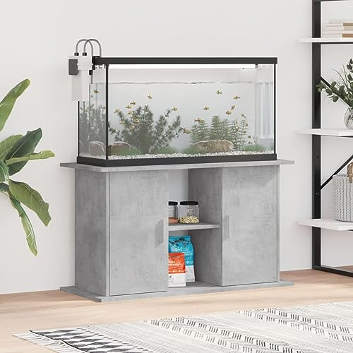 ZEYUAN Aquariumständer Betongrau 101x41x58 cm Holzwerkstoff, Aquarium Unterschrank, Aquarium Schrank, Aquariumschrank, Aquarium Tisch, Aquarium Stands 833611