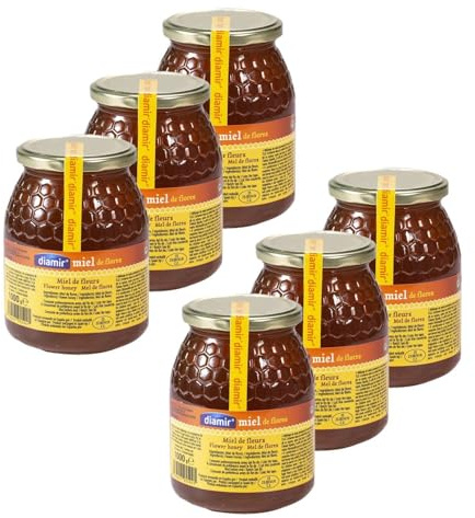 Lot 6x Miel de fleurs - Pot 1kg