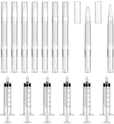 Refillable Touch up Paint Brush Set, 15 Pcs, 3ml Empty Twist Pens | Transparent Barrels with Syringes for Precise Filling and Controlled Application on Walls, Doors and Furniture Chips