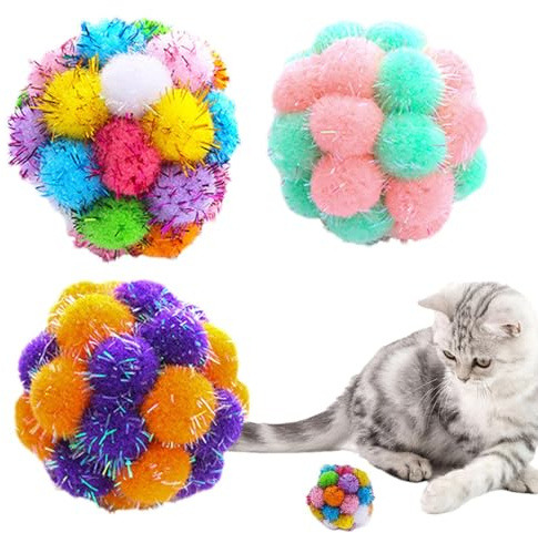 para Gatos, para Gatos | Pelotas de para Gatos 3 Piezas | Juguetes con