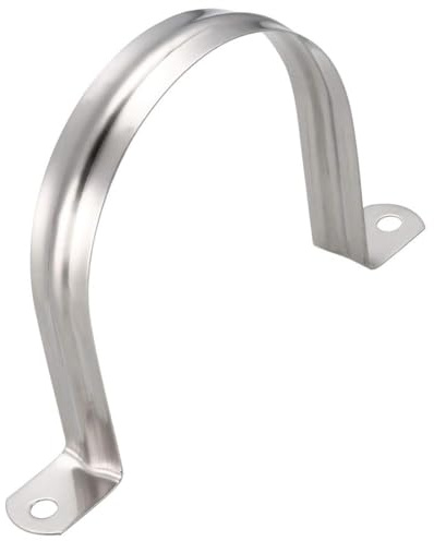 MACHSWON 100mm(3.94) Rigid Pipe Strap U Bracket Cable Clamp, 304 Stainless Steel 2 Holes Tension Tube Clip Conduit Clamp Hanger 1pcs