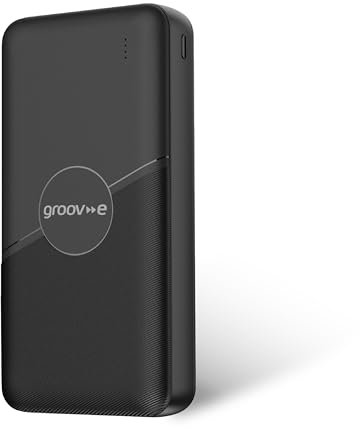 Groov-e Power Bank 20000 - Portable Phone Charger Power Bank for Smartphone, Android, & iPhone - 20000mAh Power Bank Fast Charging - USB-A & USB-C Output, USB-C & Micro-USB Input - Pre-Charged