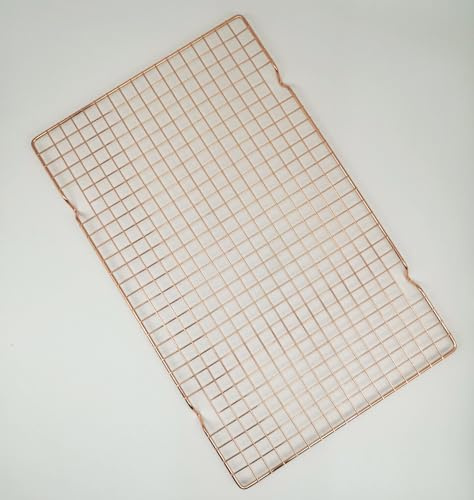 Namzi 2-piece cooling rack for baking, 16x10 inch grill, coarse metal wire biscuit rack for cooking, baking, barbecue, and drying, oven safe, suitable for half pan, rose gold