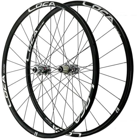 GEIRONV 700C Offroad Fahrrad Radsatz, 29 Zoll Aluminiumfelge 24 Loch Schnellspanner Vorder- Und Hinterräder Scheibenbremse 12 Gang kompatible 20-40C-Reifen(Silver)