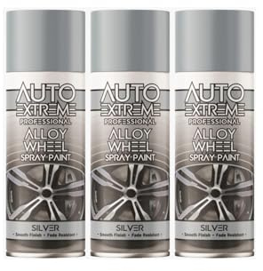 DIOXSTAR Silver Alloy Wheel Spray Paint, Fast Drying, Smooth Satin Finish, Fade Resistant, Easy to Use, Durable Wheel Paint, Long-Lasting, 400ml (3 PCS)