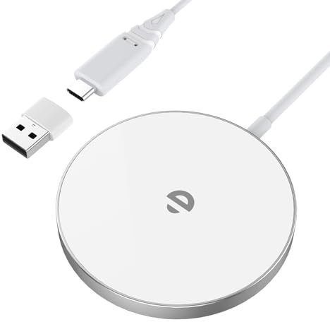 RoRoSkin Caricatore Wireless,15W Caricabatterie Mag Safe,Caricatore Wireless Magnetico,Caricatore senza fili compatibile con iPhone 17 16 15 14 13 12 Pro Max/Air/Plus/Pro