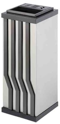 Cenicero de suelo Papelera de exterior con forma de pilar de fresno for hotel, for vestíbulo, pasillo vertical de acero inoxidable, for club de hotel Bote de basura para fumadores(Silver)