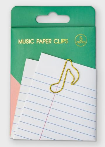 Suck UK - Büroklammern Musik | Goldfarbene Büroklammern für Schreibwaren | Große Büroklammern für Papierkram und Schule Schreibwaren-Set | Büroklammern Metall | Niedliches Set Büro & Zuhause |