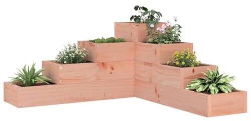 Homgoday Fioriera Giardino 4 Ripiani 80,5x79x36cm Legno Massello Douglas, Fioriera da Esterno Fioriera Balcone Fioriera Grigliato per Giardino