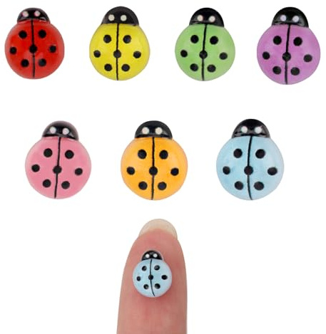 Gosknor Lot de 100 Mini-Animaux en Résine, Coccinelles Lumineuses et Miniatures pour Décoration de Gâteaux Jardin Maison Fête