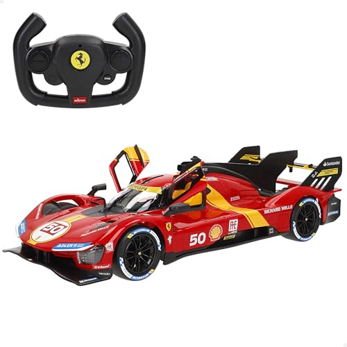 ColorBaby Spåra Ferrari 499P Le Mans 1:14 RC-bil med 6 funktioner och Mando, sportig och detaljerad design, perfekt för Ferrari-fans och samlare, elektrisk radiokontroll (41288)
