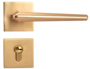 Serratura for porta interna, silenziosa, magnetica, con serratura divisa, maniglia for porta della camera da letto e del bagno, serratura meccanica francese.(1815-A47copperbrushed[58mutelockbody]])