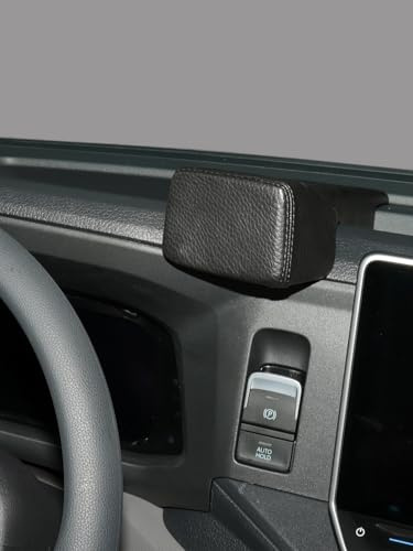 KUDA Soporte para teléfono móvil apto para VW Crafter & Man TGE a partir de 2024 – Consola de teléfono para smartphones, teléfono móvil, navegador y más – Consola de piel sintética, negro, 4775