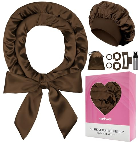 weiwei Satin Heatless Overnight Curls, Lockenwickler Über Nacht Locken Ohne Hitze, 70 Lockenband Locken Über Nacht Heatless Curls Band, 9 Stück Lockenwickler Ohne Hitze Set für Lange Haare