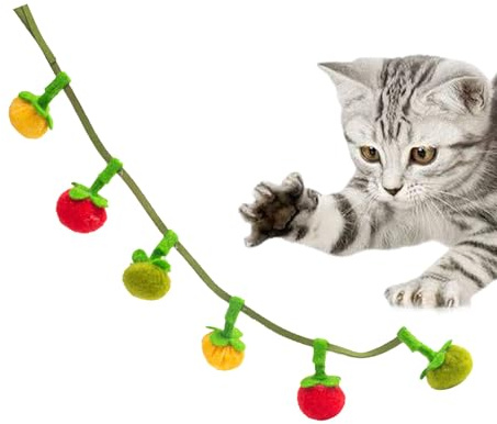 Generisch Katzenminze Spielzeug Für Wohnungskatzen,Kätzchen Plüsch Katzenminze Spielzeug | Bissfeste Tierfigur In Tomatenform Für Zuhause Garten Und Unterwegs