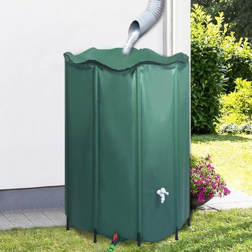 Serbatoio per acqua piovana pieghevole 1350 L con rubinetto, risparmio d'acqua, durevole, per giardino e agricoltura