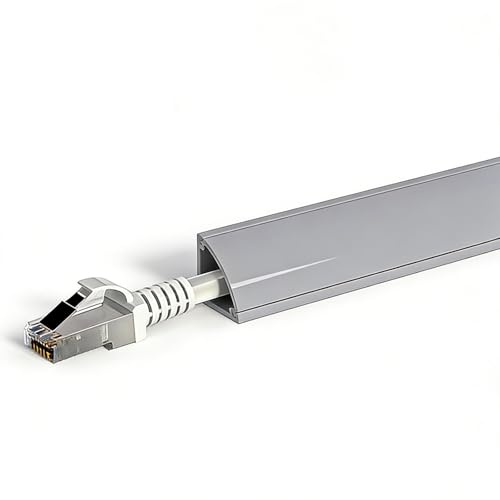 Pasacables Suelo, Canaleta Cables Suelo de PVC, Autoadhesivo, Decoración de Cables Invisible, 100 cm de Largo, para Esquinas de Paredes y Zócalos(Gray,2cm/0.8in)