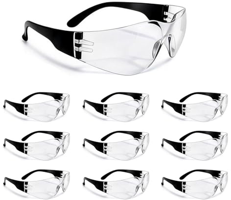 BIRDDIE 10 PCS Gafas De Seguridad, Gafas Proteccion Trabajo Antiarañazos